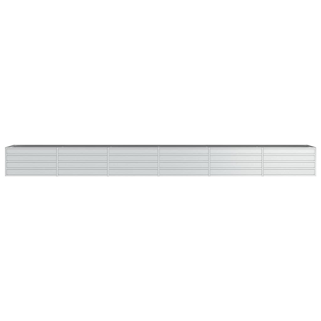 Letto Rialzato Giardino 480x80x45 cm in Acciaio Zincato Argento