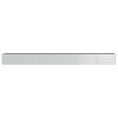 Letto Rialzato Giardino 480x80x45 cm in Acciaio Zincato Argento