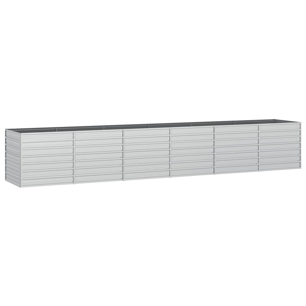Letto Rialzato Giardino 480x80x77 cm in Acciaio Zincato Argento