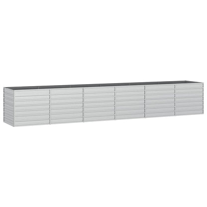 Letto Rialzato Giardino 480x80x77 cm in Acciaio Zincato Argento