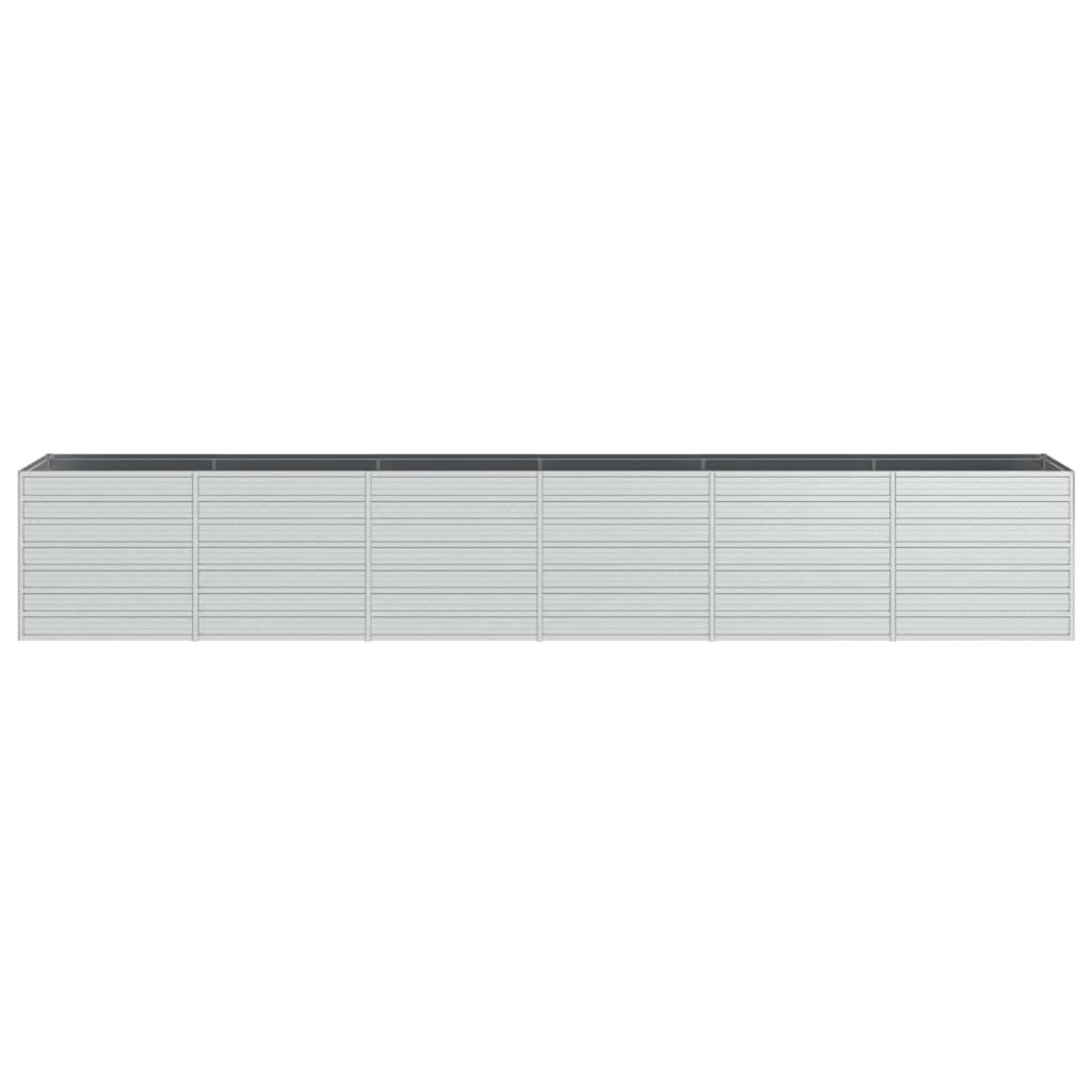 Letto Rialzato Giardino 480x80x77 cm in Acciaio Zincato Argento