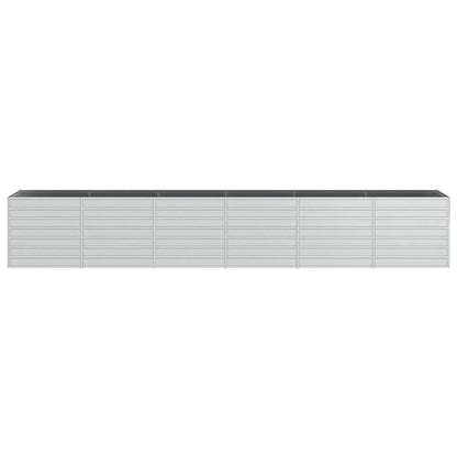 Letto Rialzato Giardino 480x80x77 cm in Acciaio Zincato Argento