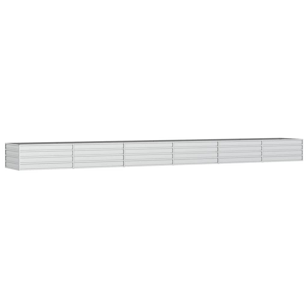 Letto Rialzato Giardino 600x80x45 cm in Acciaio Zincato Argento
