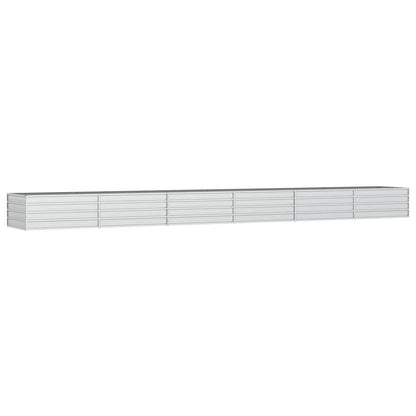 Letto Rialzato Giardino 600x80x45 cm in Acciaio Zincato Argento