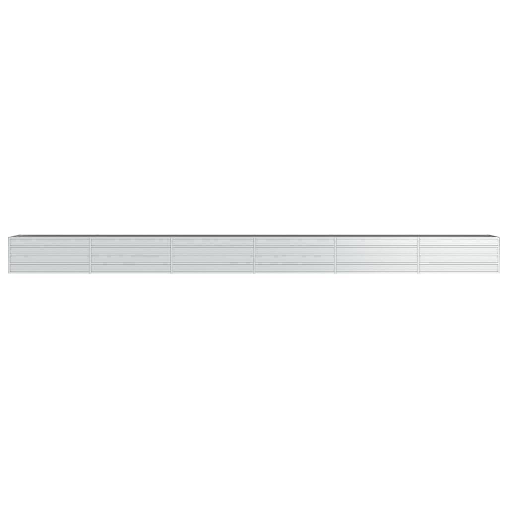 Letto Rialzato Giardino 600x80x45 cm in Acciaio Zincato Argento