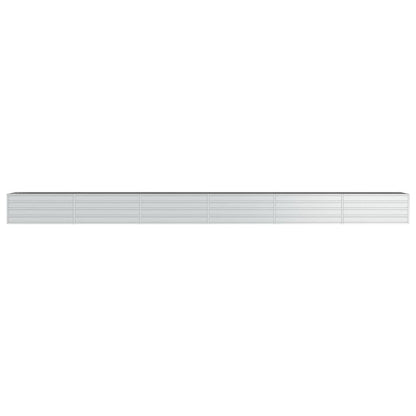 Letto Rialzato Giardino 600x80x45 cm in Acciaio Zincato Argento