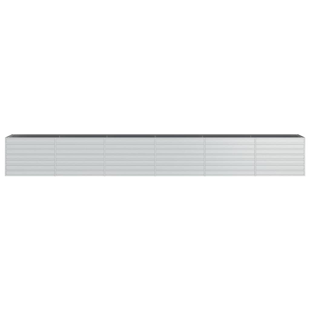Letto Rialzato Giardino 600x80x77 cm in Acciaio Zincato Argento