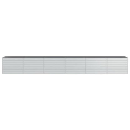 Letto Rialzato Giardino 600x80x77 cm in Acciaio Zincato Argento