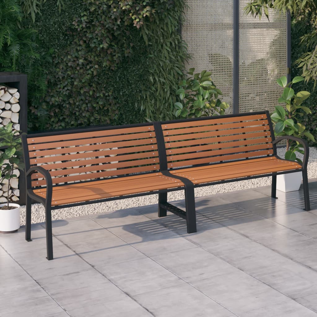 Panca da Giardino Doppia 251 cm in Acciaio e WPC