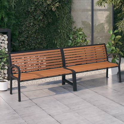 Panca da Giardino Doppia 251 cm in Acciaio e WPC