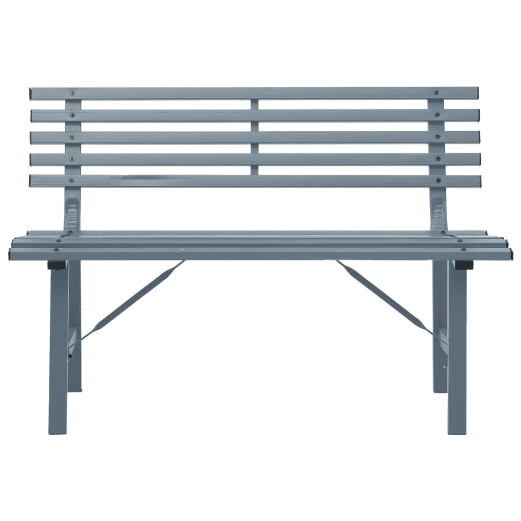 Panchina da Giardino 110 cm in Acciaio Grigia