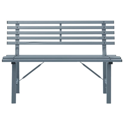 Panchina da Giardino 110 cm in Acciaio Grigia