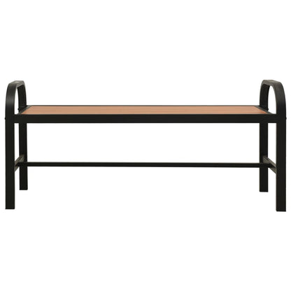 Panchina da Giardino 124,5 cm Marrone e Nera in Acciaio e WPC