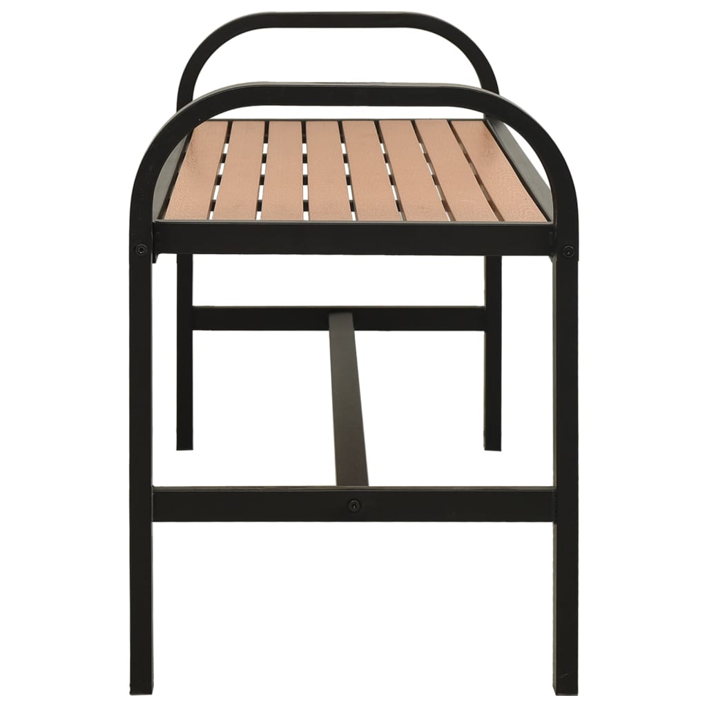 Panchina da Giardino 124,5 cm Marrone e Nera in Acciaio e WPC