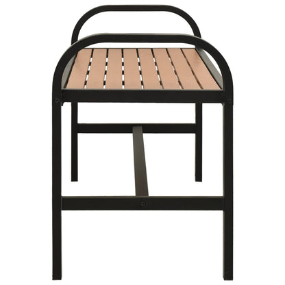 Panchina da Giardino 124,5 cm Marrone e Nera in Acciaio e WPC