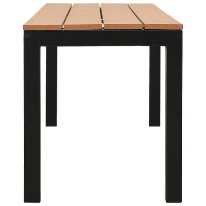 Panchina da Giardino 110 cm Marrone e Nera in Acciaio e WPC
