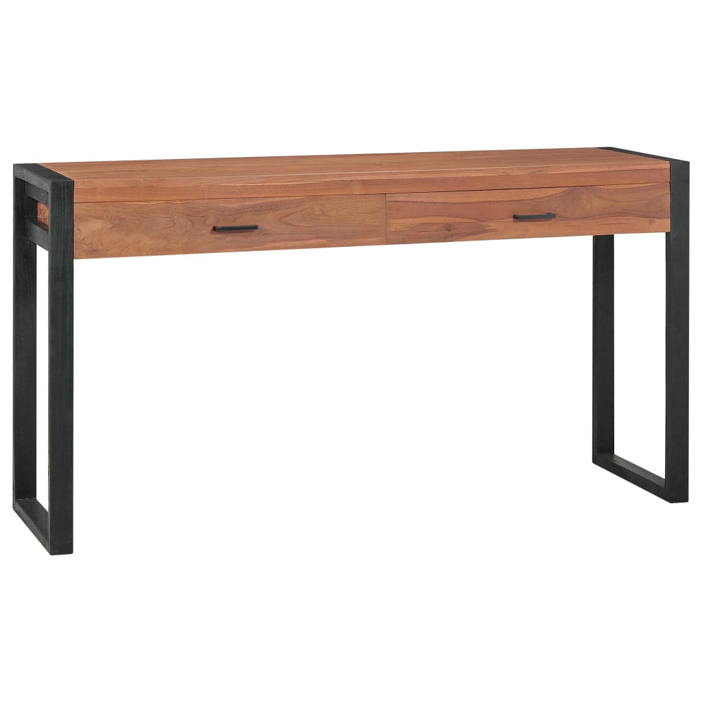 Scrivania con 2 Cassetti 120x40x75 cm in Legno Massello di Teak