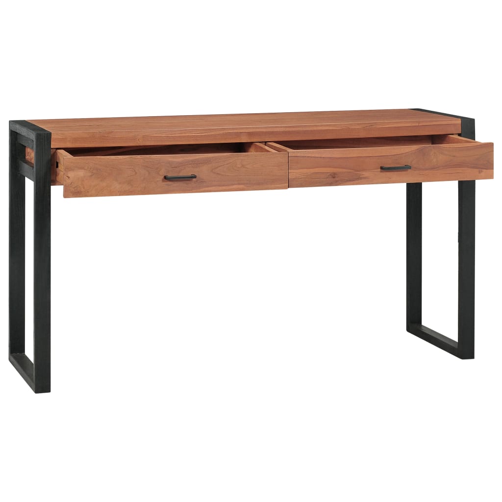 Scrivania con 2 Cassetti 120x40x75 cm in Legno Massello di Teak