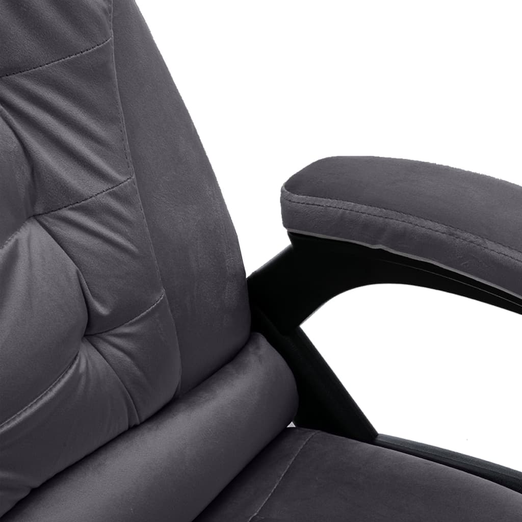 Sedia da Ufficio Grigio Scuro in Velluto