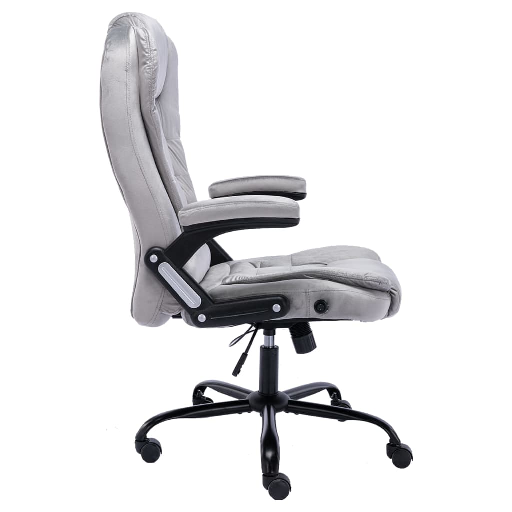 Sedia da Ufficio Grigio Chiaro in Velluto