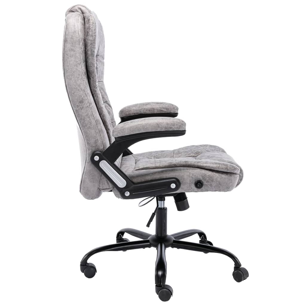 Sedia da Ufficio Grigio Chiaro in Scamosciato