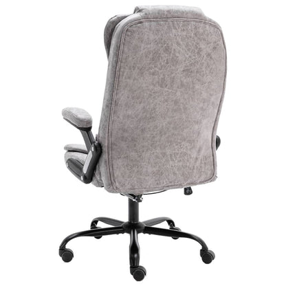Sedia da Ufficio Massaggiante Grigio Chiaro in Scamosciato