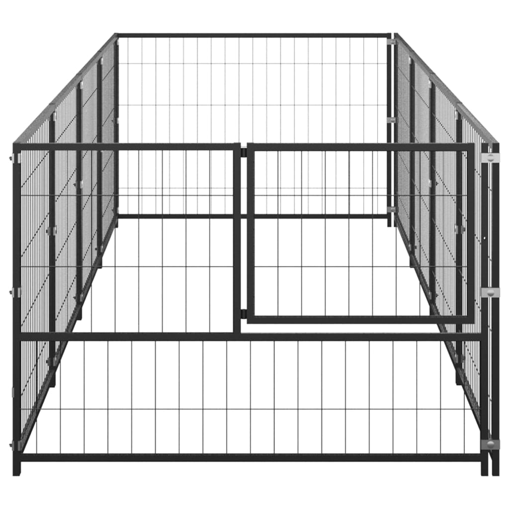 Gabbia per Cani Nera 4 mÂ² in Acciaio