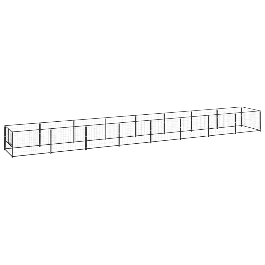 Gabbia per Cani Nera 8 mÂ² in Acciaio