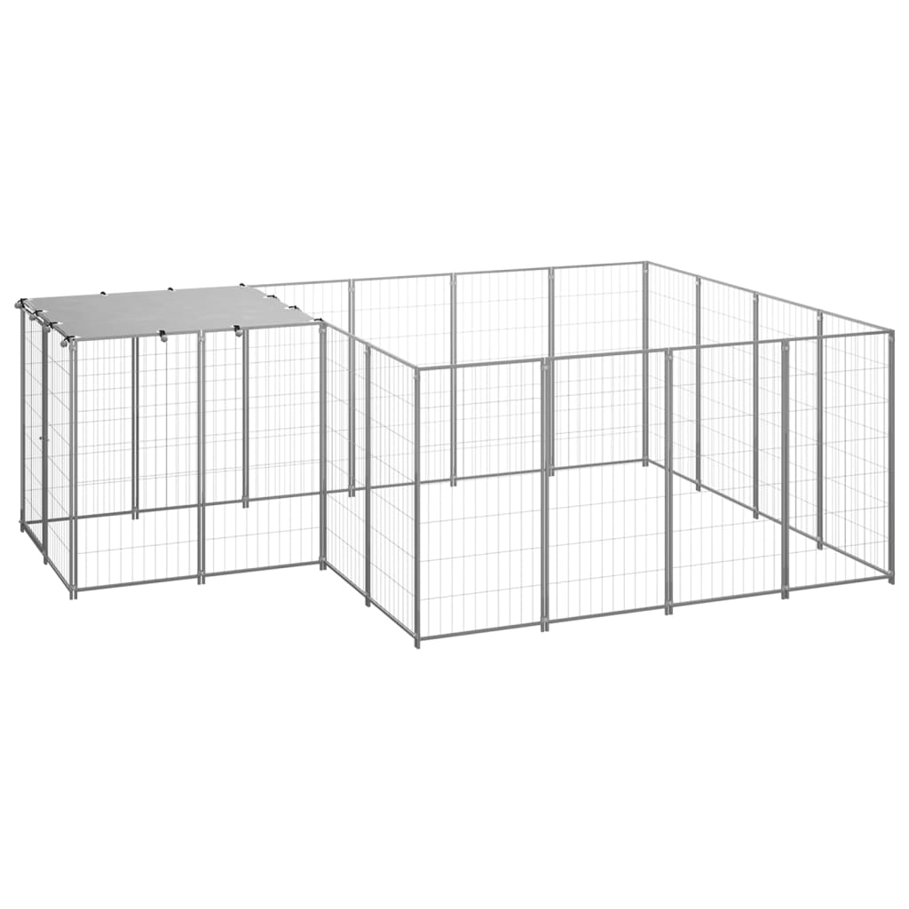Gabbia per Cani Argento 6,05 mÂ² in Acciaio