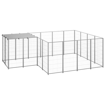Gabbia per Cani Argento 6,05 mÂ² in Acciaio