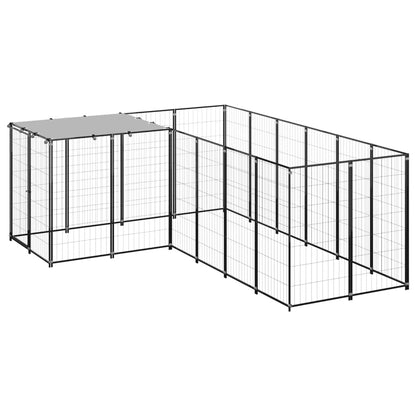 Gabbia per Cani Nera 4,84 mÂ² in Acciaio