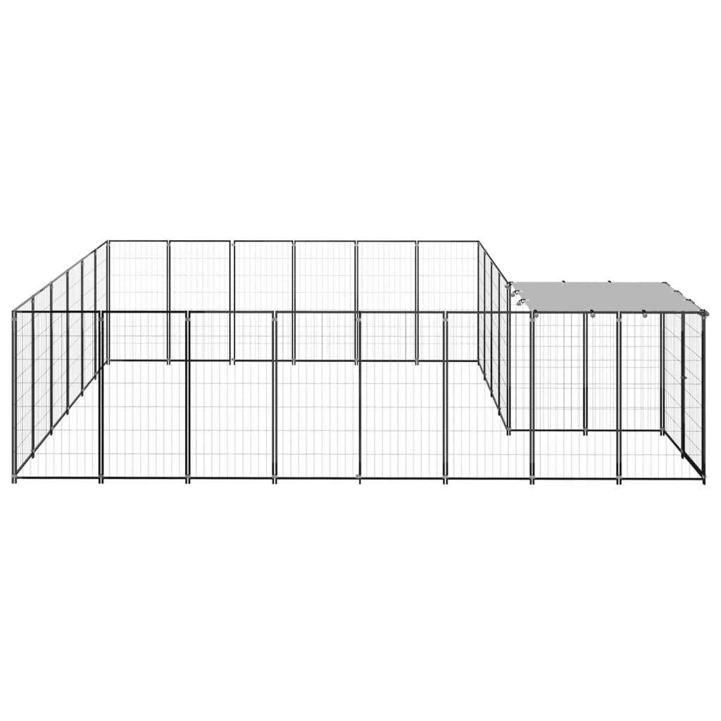 Gabbia per Cani Nera 12,1 mÂ² in Acciaio