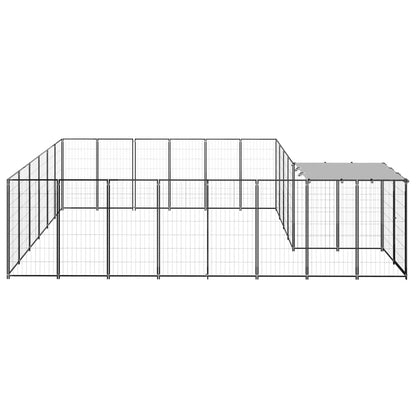 Gabbia per Cani Nera 12,1 mÂ² in Acciaio