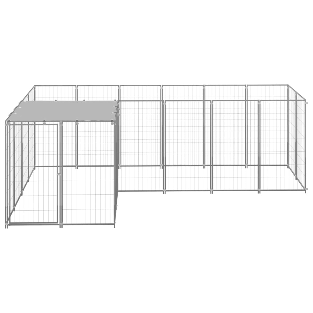 Gabbia per Cani Argento 4,84 mÂ² in Acciaio