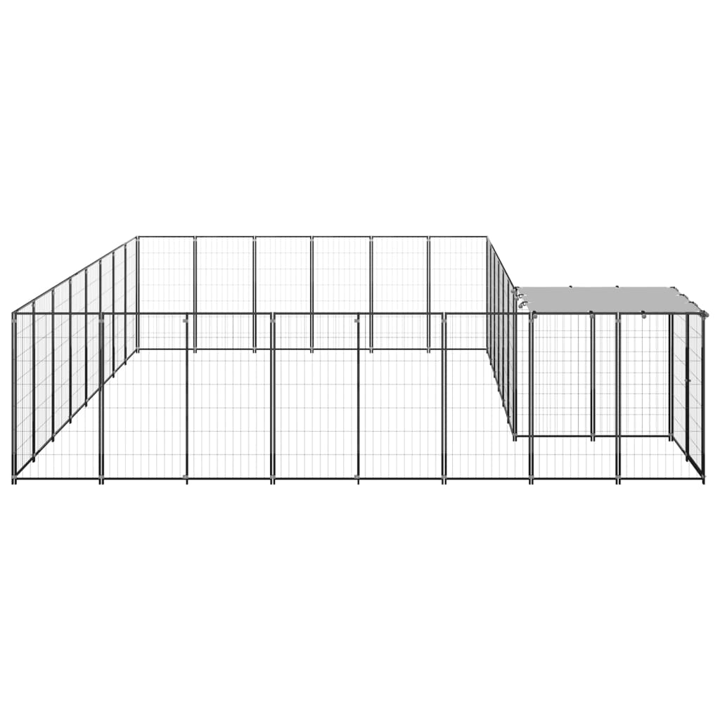 Gabbia per Cani Nera 15,73 mÂ² in Acciaio