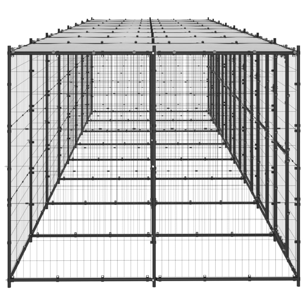 Gabbia per Cani da Esterno in Acciaio con Tetto 19,36 mÂ²