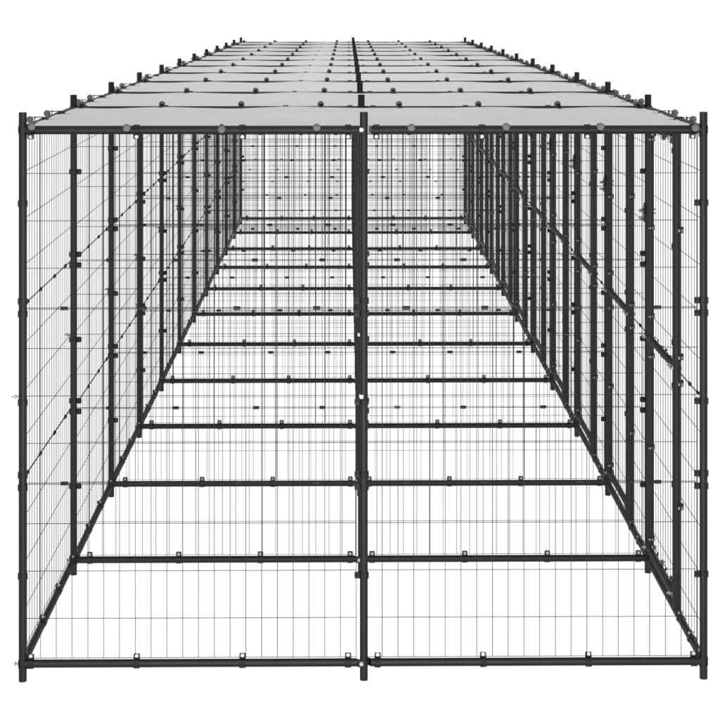 Gabbia per Cani da Esterno in Acciaio con Tetto 26,62 mÂ²