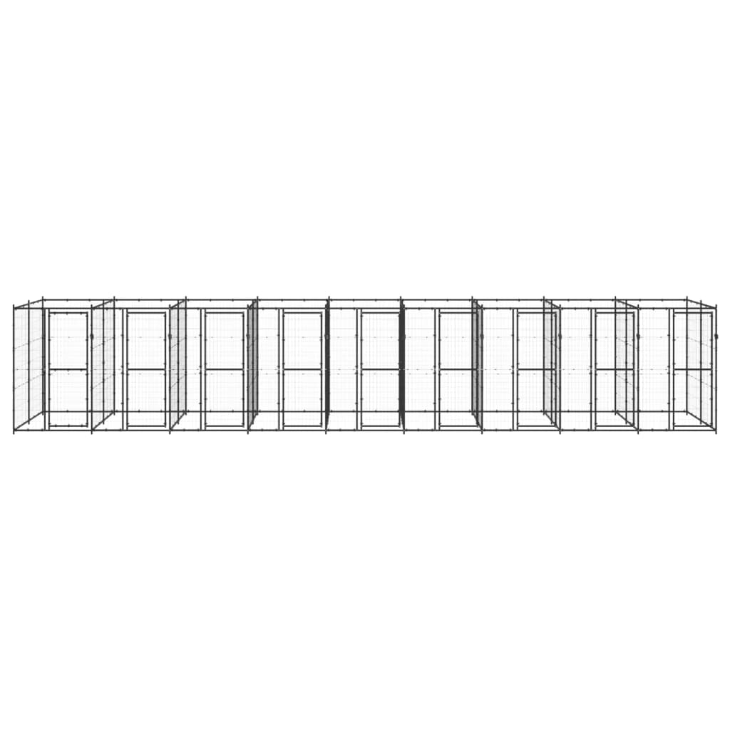 Gabbia per Cani da Esterno in Acciaio 21,78 m²
