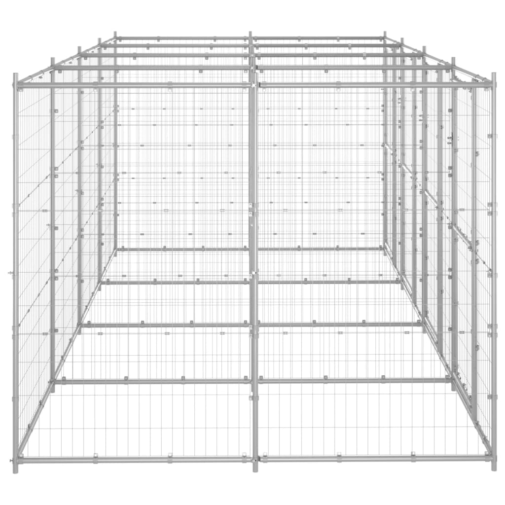Gabbia per Cani da Esterno in Acciaio Zincato 9,68 mÂ²