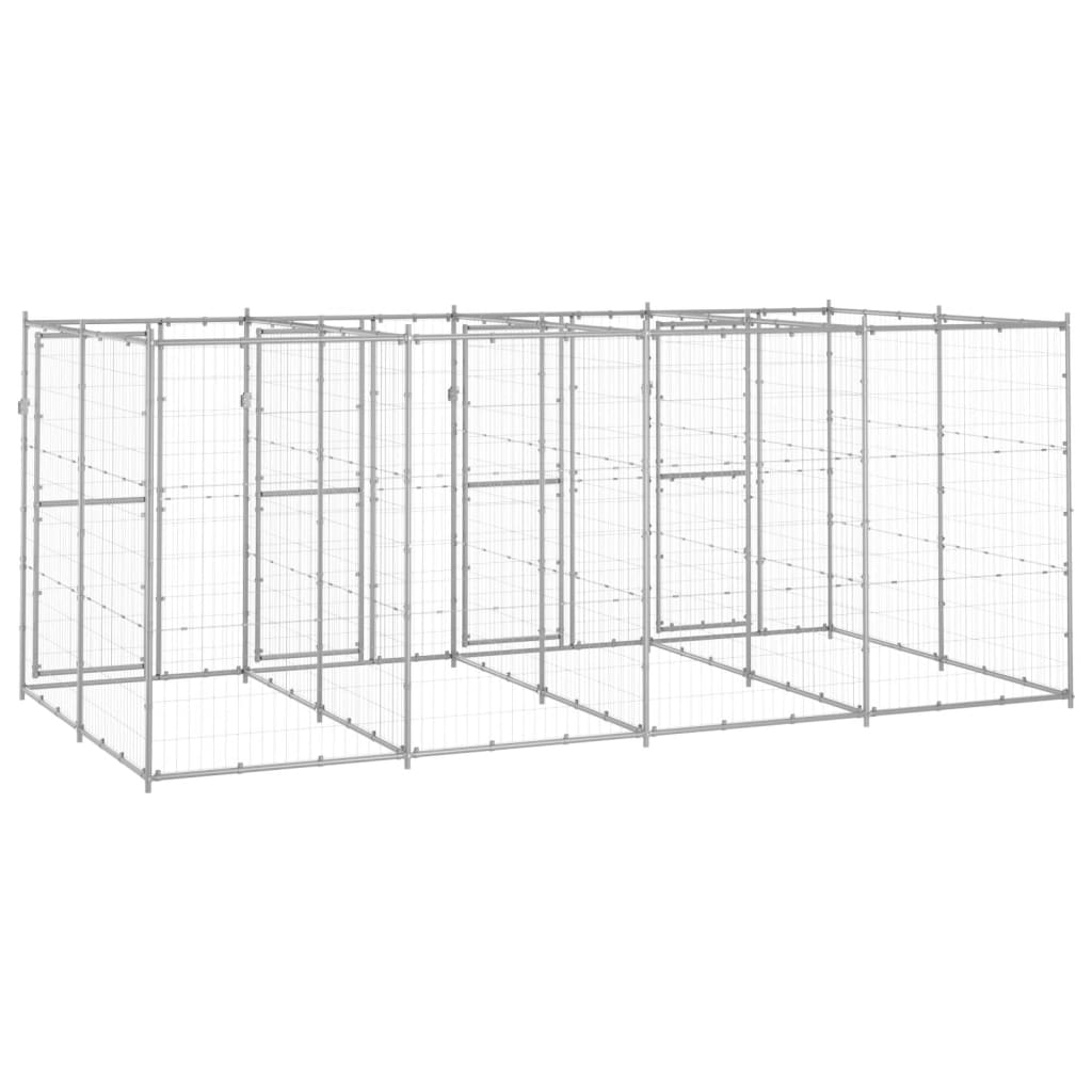Gabbia per Cani da Esterno in Acciaio Zincato 9,68 mÂ²