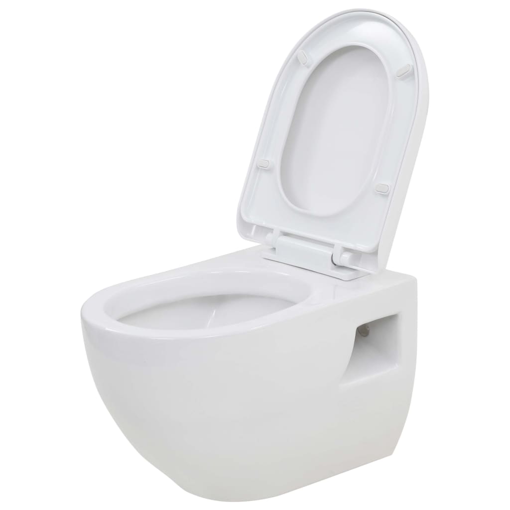 WC Sospeso con Sciacquone Alto Nascosto in Ceramica