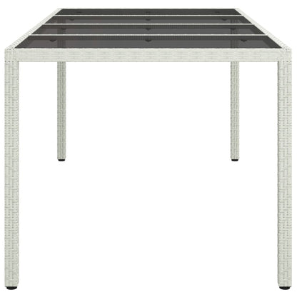 Tavolo Giardino Bianco 190x90x75 cm Vetro Temperato Polyrattan