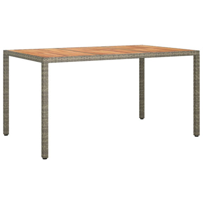 Tavolo Giardino 150x90x75 cm Polyrattan e Legno d'Acacia Grigio