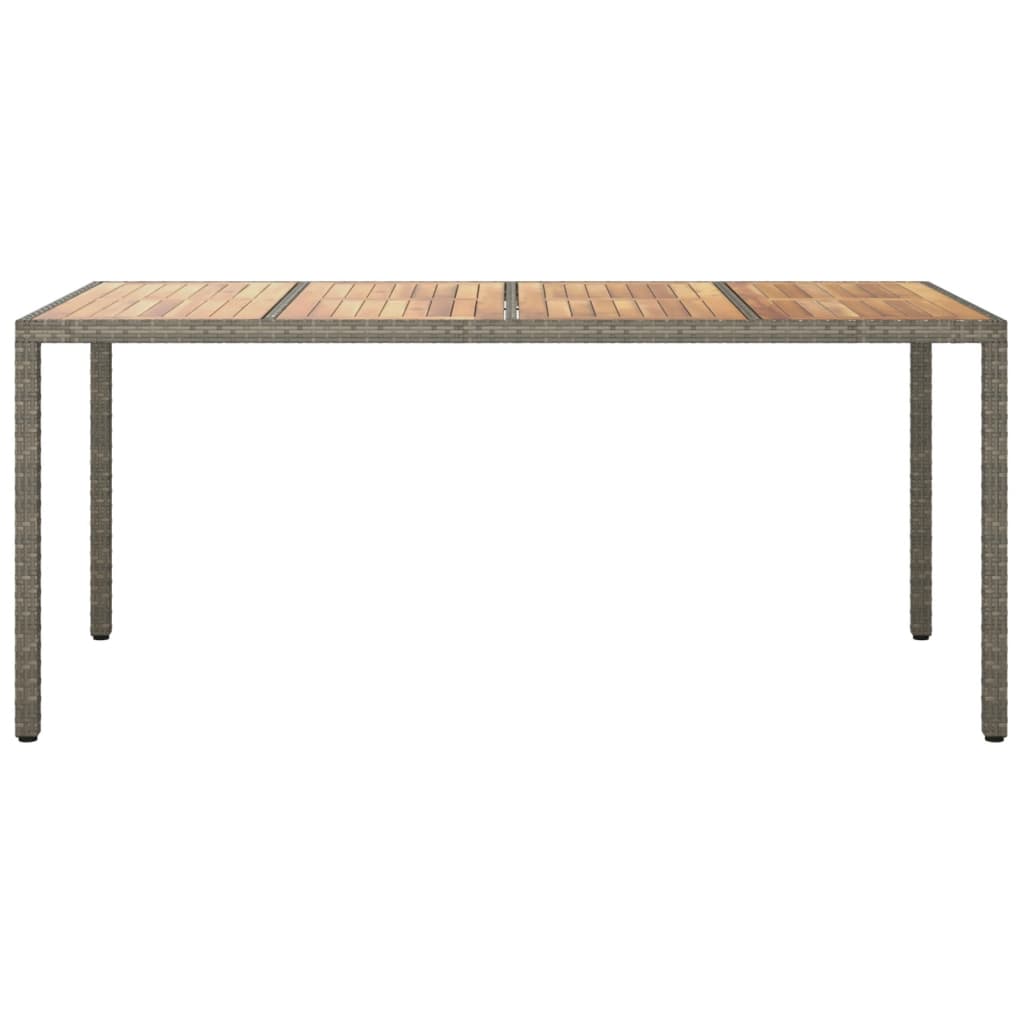 Tavolo Giardino 190x90x75 cm Polyrattan Legno di Acacia Grigio