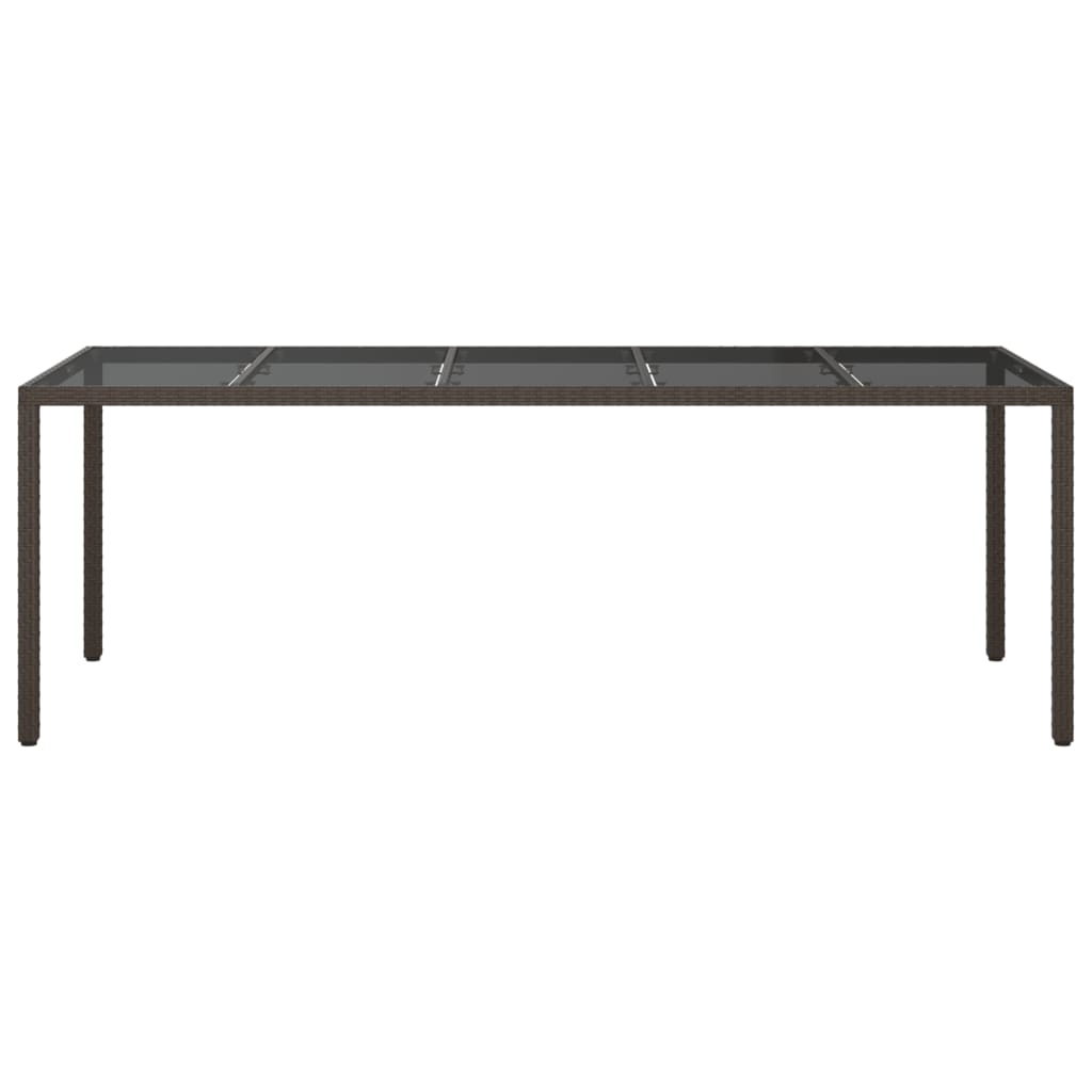Tavolo Giardino Marrone 250x100x75cm VetroTemperato Polyrattan