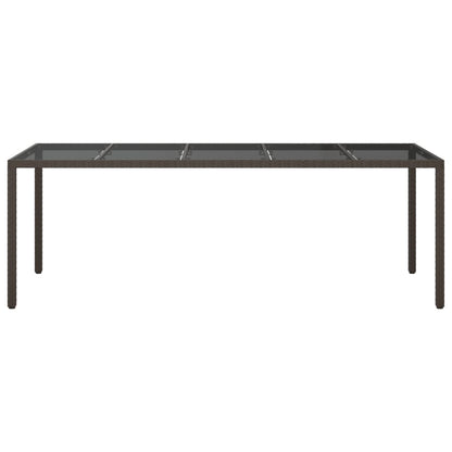 Tavolo Giardino Marrone 250x100x75cm VetroTemperato Polyrattan