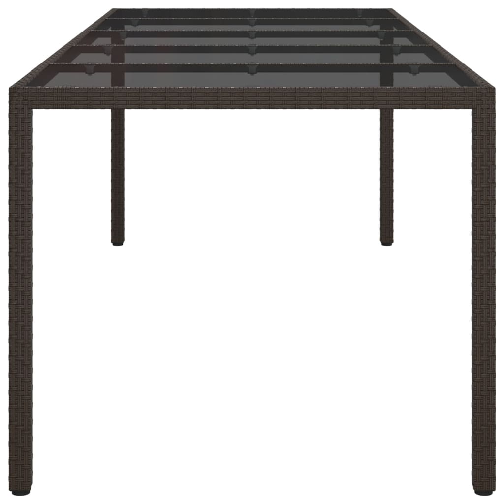 Tavolo Giardino Marrone 250x100x75cm VetroTemperato Polyrattan