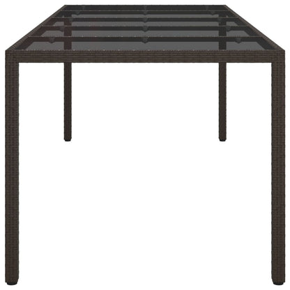 Tavolo Giardino Marrone 250x100x75cm VetroTemperato Polyrattan