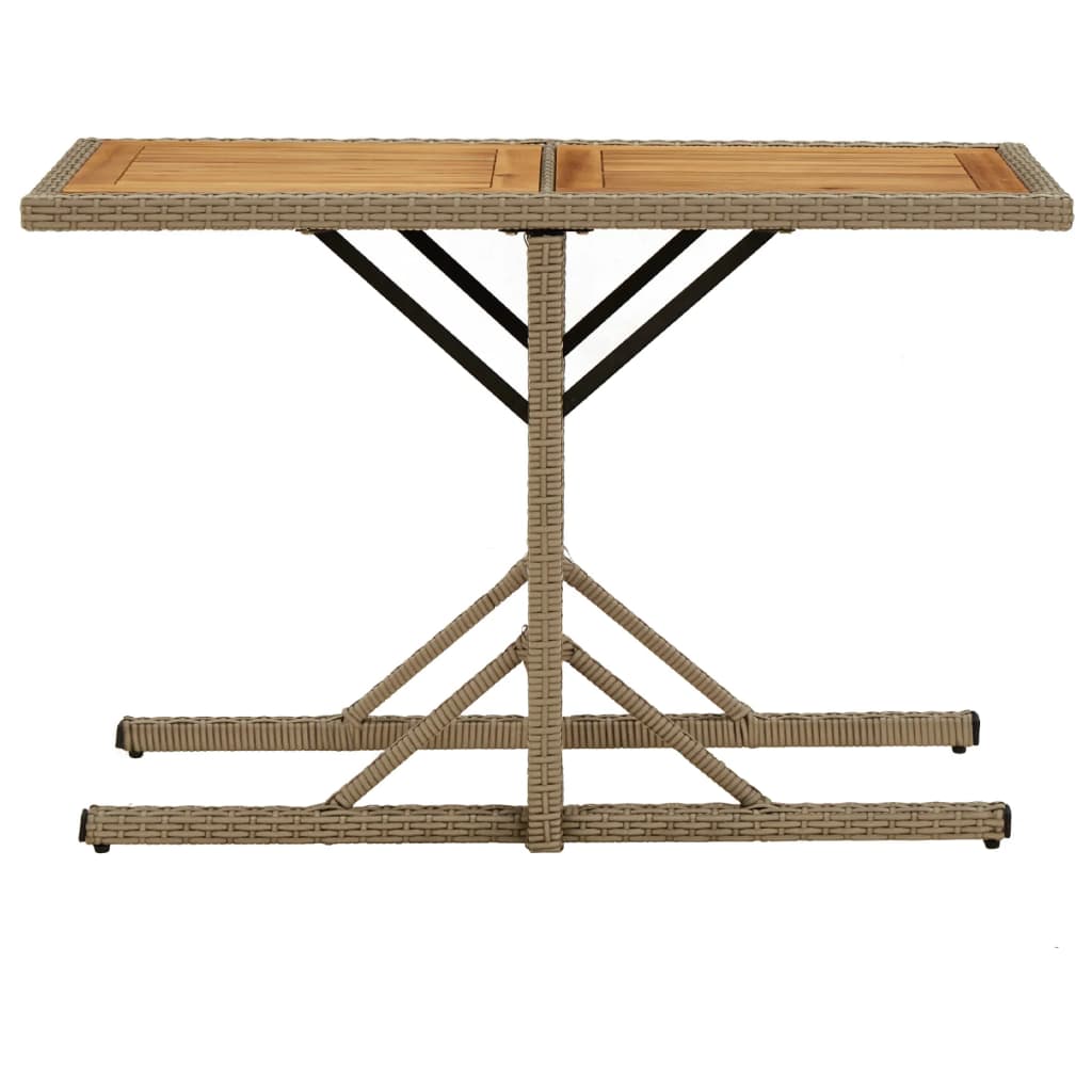 Tavolo da Giardino Beige Legno Massello di Acacia e Polyrattan