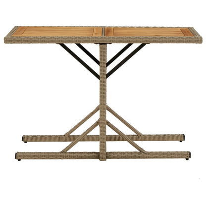 Tavolo da Giardino Beige Legno Massello di Acacia e Polyrattan